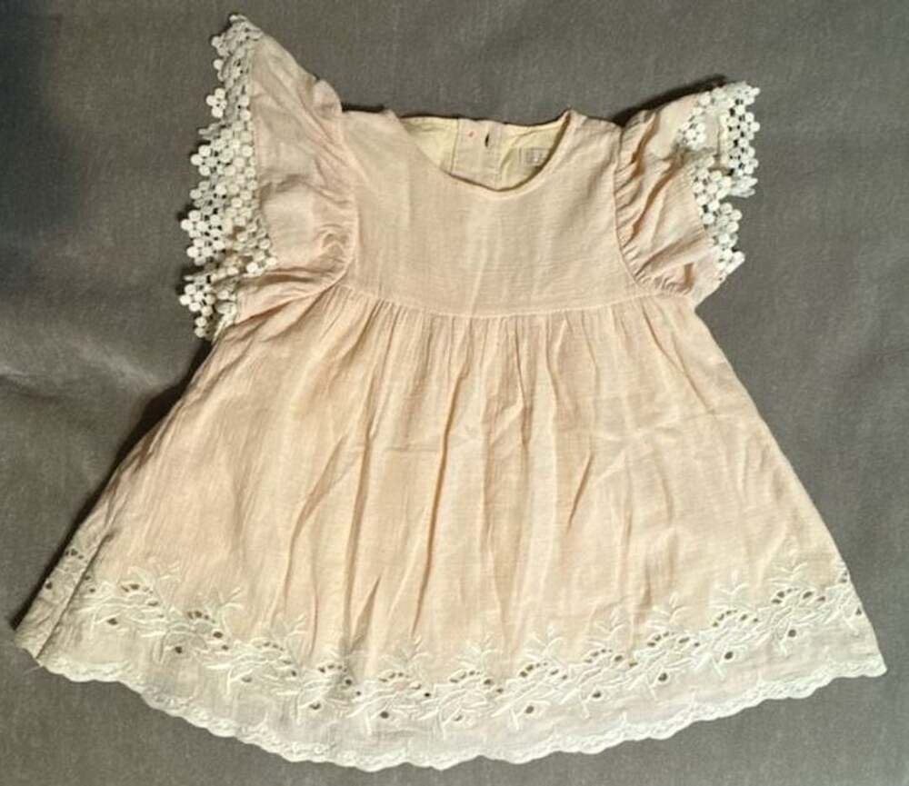 Louise Misha Baby Girl Dress 24M Pink Lace Trim Embroidered